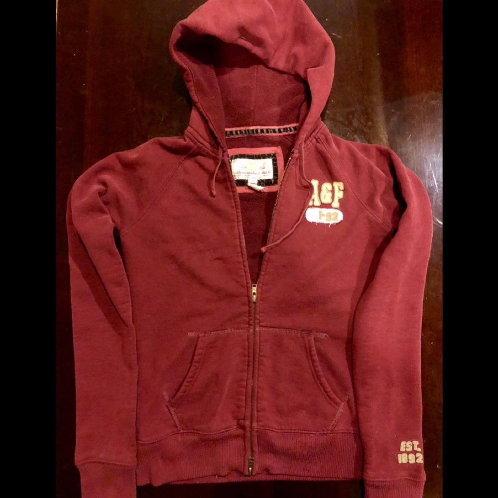 Abercrombie & Fitch Burgundy ZIP Up Jacket Size M